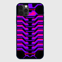 Чехол для iPhone 12 Pro Max Киберпанк броня фиолетовая v1, цвет: 3D-черный