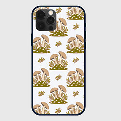 Чехол для iPhone 12 Pro Max Грибы и веточки, цвет: 3D-черный