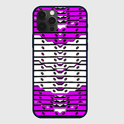 Чехол для iPhone 12 Pro Max Фиолетово-белая техно броня, цвет: 3D-черный