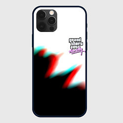 Чехол для iPhone 12 Pro Max GTA glitch текстура вайсити, цвет: 3D-черный