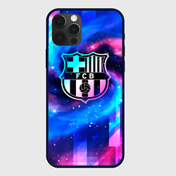 Чехол для iPhone 12 Pro Max Barcelona неоновый космос, цвет: 3D-черный