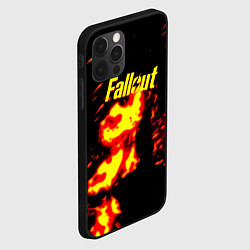 Чехол для iPhone 12 Pro Max Fallout огнненое лого, цвет: 3D-черный — фото 2