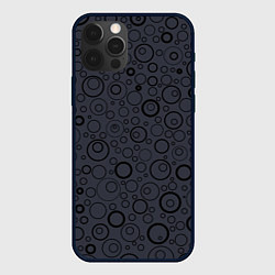 Чехол для iPhone 12 Pro Max Серо-фиолетовый паттерн пузырьки, цвет: 3D-черный