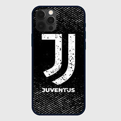 Чехол для iPhone 12 Pro Max Juventus с потертостями на темном фоне, цвет: 3D-черный