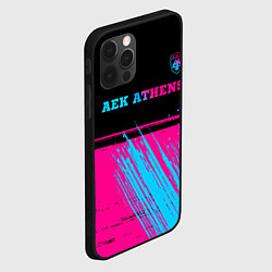 Чехол для iPhone 12 Pro Max AEK Athens - neon gradient посередине, цвет: 3D-черный — фото 2