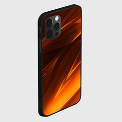 Чехол для iPhone 12 Pro Max Geometry stripes orange, цвет: 3D-черный — фото 2