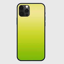 Чехол для iPhone 12 Pro Max Градиент лимонный жёлто-салатовый, цвет: 3D-черный