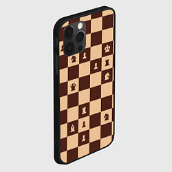 Чехол для iPhone 12 Pro Max Коричневая шахматная доска, цвет: 3D-черный — фото 2