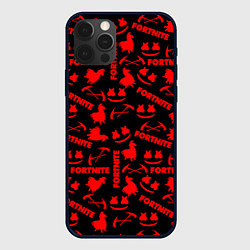 Чехол для iPhone 12 Pro Max Fortnite pattern logo marshmello, цвет: 3D-черный