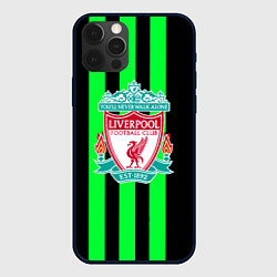 Чехол для iPhone 12 Pro Max Liverpool line green, цвет: 3D-черный