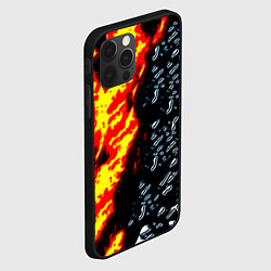 Чехол для iPhone 12 Pro Max Текстура огня и воды, цвет: 3D-черный — фото 2