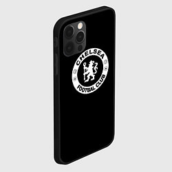 Чехол для iPhone 12 Pro Max Chelsea fc белое лого, цвет: 3D-черный — фото 2