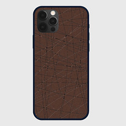 Чехол для iPhone 12 Pro Max Абстракция порезы коричневый, цвет: 3D-черный