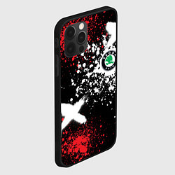 Чехол для iPhone 12 Pro Max Шкода на фоне граффити и брызг красок, цвет: 3D-черный — фото 2