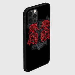 Чехол для iPhone 12 Pro Max Кельтский узор с волком и топорами, цвет: 3D-черный — фото 2