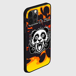 Чехол для iPhone 12 Pro Max Children of Bodom рок панда и огонь, цвет: 3D-черный — фото 2