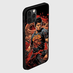 Чехол для iPhone 12 Pro Max Муай-Тай боец с драконом, цвет: 3D-черный — фото 2
