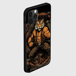 Чехол для iPhone 12 Pro Max Муай Тай тигр - боевые искусства, цвет: 3D-черный — фото 2