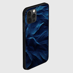 Чехол для iPhone 12 Pro Max Синие глубокие абстрактные волны, цвет: 3D-черный — фото 2