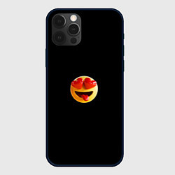 Чехол для iPhone 12 Pro Max Объемный влюблённый смайл улыбка с языком черном, цвет: 3D-черный