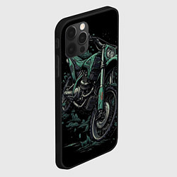 Чехол для iPhone 12 Pro Max Зеленый абстрактный мото, цвет: 3D-черный — фото 2