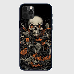 Чехол для iPhone 12 Pro Max Череп байкера: мото-дух, цвет: 3D-черный