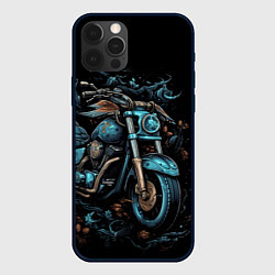Чехол для iPhone 12 Pro Max Ретро абстрактный мотоцикл, цвет: 3D-черный