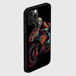 Чехол для iPhone 12 Pro Max Мотоцикл будущего в стиле киберпанк, цвет: 3D-черный — фото 2