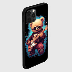 Чехол для iPhone 12 Pro Max Плюшевый медведь музыкант с гитарой, цвет: 3D-черный — фото 2