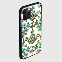 Чехол для iPhone 12 Pro Max Цветочный винтажный узор, цвет: 3D-черный — фото 2