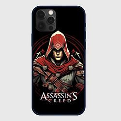 Чехол для iPhone 12 Pro Max Assassins creed в красном капюшоне, цвет: 3D-черный