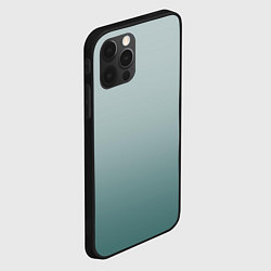 Чехол для iPhone 12 Pro Max Градиент светлый серо-бирюзовый, цвет: 3D-черный — фото 2