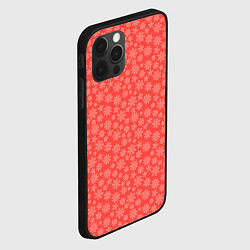 Чехол для iPhone 12 Pro Max Коралловый в цветочек паттерн, цвет: 3D-черный — фото 2