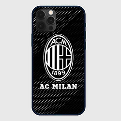 Чехол для iPhone 12 Pro Max AC Milan sport на темном фоне, цвет: 3D-черный