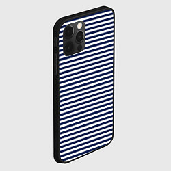 Чехол для iPhone 12 Pro Max Белый в тёмно-синюю полоску, цвет: 3D-черный — фото 2