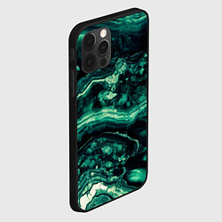 Чехол для iPhone 12 Pro Max Текстура бирюзового мрамора, цвет: 3D-черный — фото 2