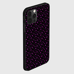 Чехол для iPhone 12 Pro Max Чёрный с сиреневыми звёздочками, цвет: 3D-черный — фото 2