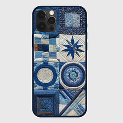 Чехол для iPhone 12 Pro Max Denim patchwork - ai art, цвет: 3D-черный