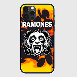 Чехол для iPhone 12 Pro Max Ramones рок панда и огонь, цвет: 3D-черный