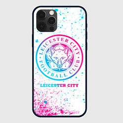 Чехол для iPhone 12 Pro Max Leicester City neon gradient style, цвет: 3D-черный