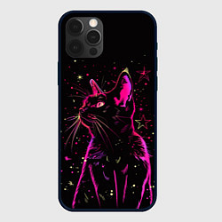 Чехол для iPhone 12 Pro Max Кот в звездах, цвет: 3D-черный