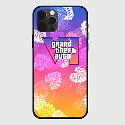 Чехол для iPhone 12 Pro Max Grand Theft Auto VI - пальмы, цвет: 3D-черный