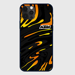 Чехол для iPhone 12 Pro Max KTM - orange liquid, цвет: 3D-черный