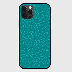 Чехол для iPhone 12 Pro Max Бирюзовый паттерн разводы, цвет: 3D-черный