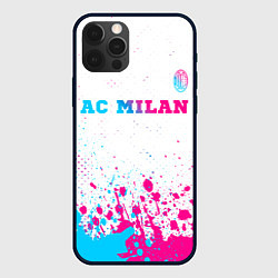 Чехол iPhone 12 Pro Max AC Milan neon gradient style посередине