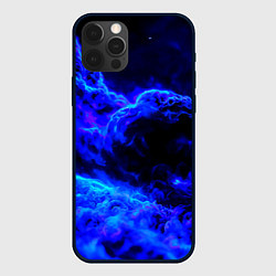 Чехол для iPhone 12 Pro Max Синий густой дым - inferno blue, цвет: 3D-черный