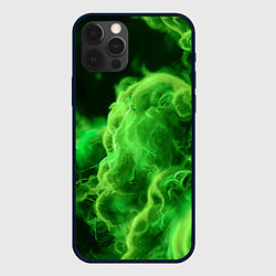 Чехол для iPhone 12 Pro Max Зелёный густой дым - inferno green, цвет: 3D-черный