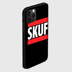 Чехол для iPhone 12 Pro Max Skuf красные линии, цвет: 3D-черный — фото 2