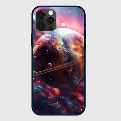 Чехол для iPhone 12 Pro Max Объемный космос и планеты, цвет: 3D-черный