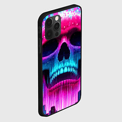 Чехол для iPhone 12 Pro Max Pixel skull blast brain - cyber city ai art, цвет: 3D-черный — фото 2